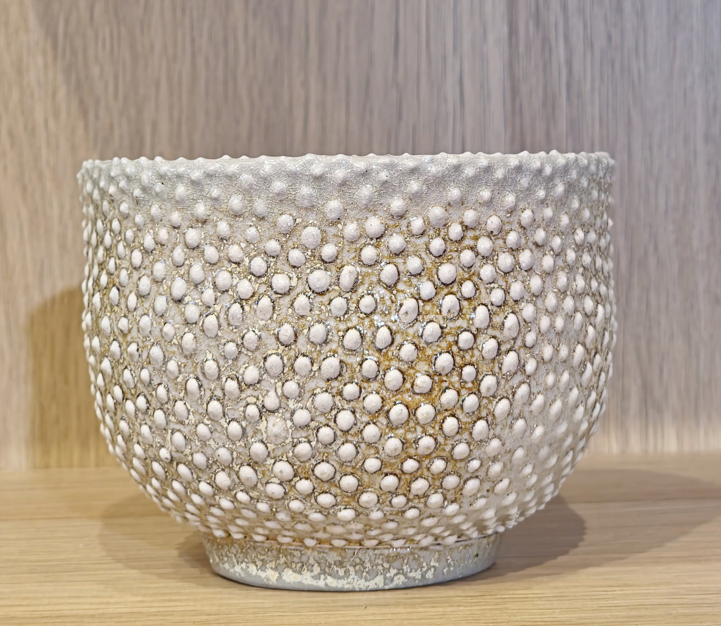 Dotted Grey Bowl Soda Fired